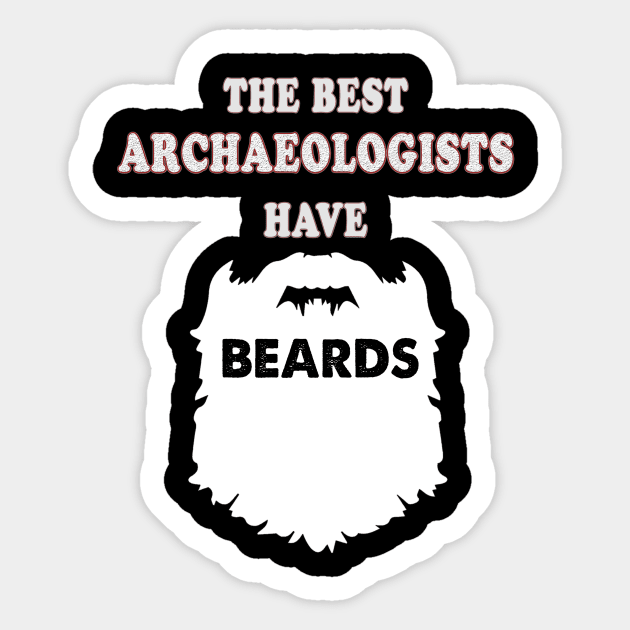 Archaeologist beards Sticker by KitsuneMask